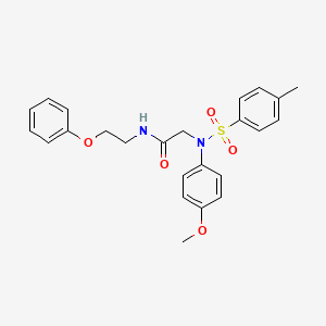 molecular formula C24H26N2O5S B11548461 2-[N-(4-Methoxyphenyl)4-methylbenzenesulfonamido]-N-(2-phenoxyethyl)acetamide 