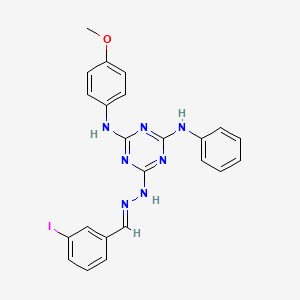 6-[(2E)-2-(3-iodobenzylidene)hydrazinyl]-N-(4-methoxyphenyl)-N'-phenyl-1,3,5-triazine-2,4-diamine