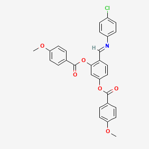 4-{(E)-[(4-chlorophenyl)imino]methyl}benzene-1,3-diyl bis(4-methoxybenzoate)