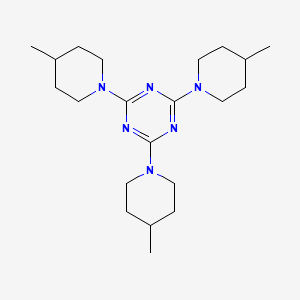 molecular formula C21H36N6 B11548484 2,4,6-Tris(4-methylpiperidin-1-yl)-1,3,5-triazine 