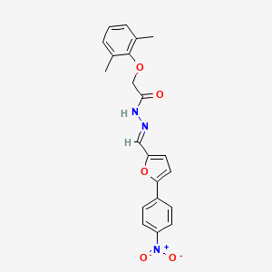 molecular formula C21H19N3O5 B11548501 2-(2,6-Dimethylphenoxy)-N'-[(E)-[5-(4-nitrophenyl)furan-2-YL]methylidene]acetohydrazide 