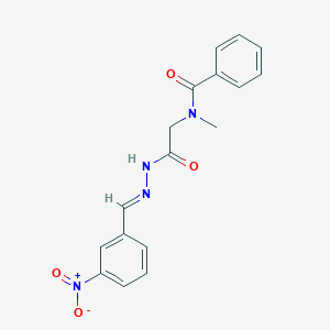 molecular formula C17H16N4O4 B11548563 Benzamide, N-methyl-N-(3-nitrobenzylidenhydrazinocarbonylmethyl)- 