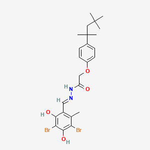 N'-[(E)-(3,5-dibromo-2,4-dihydroxy-6-methylphenyl)methylidene]-2-[4-(2,4,4-trimethylpentan-2-yl)phenoxy]acetohydrazide