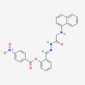 molecular formula C26H20N4O5 B11548588 2-[(E)-({2-[(Naphthalen-1-YL)amino]acetamido}imino)methyl]phenyl 4-nitrobenzoate 