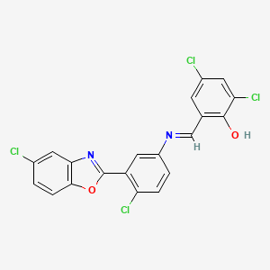 2,4-dichloro-6-[(E)-{[4-chloro-3-(5-chloro-1,3-benzoxazol-2-yl)phenyl]imino}methyl]phenol