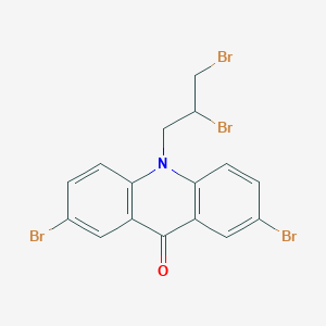 molecular formula C16H11Br4NO B11548619 2,7-dibromo-10-(2,3-dibromopropyl)acridin-9(10H)-one 