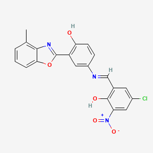 4-chloro-2-[(E)-{[4-hydroxy-3-(4-methyl-1,3-benzoxazol-2-yl)phenyl]imino}methyl]-6-nitrophenol