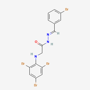 molecular formula C15H11Br4N3O B11548647 N'-[(E)-(3-Bromophenyl)methylidene]-2-[(2,4,6-tribromophenyl)amino]acetohydrazide 