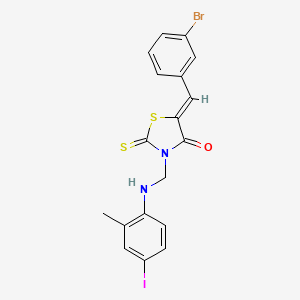 molecular formula C18H14BrIN2OS2 B11548676 (5Z)-5-(3-bromobenzylidene)-3-{[(4-iodo-2-methylphenyl)amino]methyl}-2-thioxo-1,3-thiazolidin-4-one 