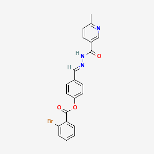 4-[(E)-{2-[(6-methylpyridin-3-yl)carbonyl]hydrazinylidene}methyl]phenyl 2-bromobenzoate