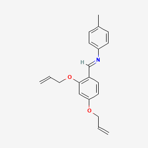 molecular formula C20H21NO2 B11548719 N-{(E)-[2,4-bis(prop-2-en-1-yloxy)phenyl]methylidene}-4-methylaniline 