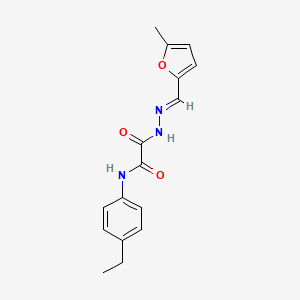 molecular formula C16H17N3O3 B11548727 N-(4-ethylphenyl)-2-{(2E)-2-[(5-methylfuran-2-yl)methylidene]hydrazinyl}-2-oxoacetamide 