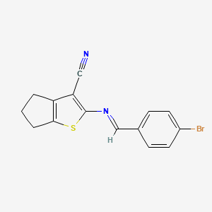 2-{[(E)-(4-bromophenyl)methylidene]amino}-5,6-dihydro-4H-cyclopenta[b]thiophene-3-carbonitrile