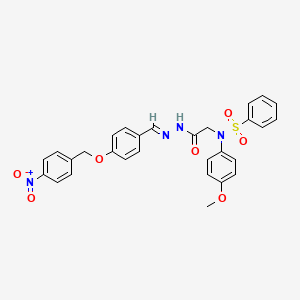 molecular formula C29H26N4O7S B11548749 N-(4-Methoxyphenyl)-N-({N'-[(E)-{4-[(4-nitrophenyl)methoxy]phenyl}methylidene]hydrazinecarbonyl}methyl)benzenesulfonamide 