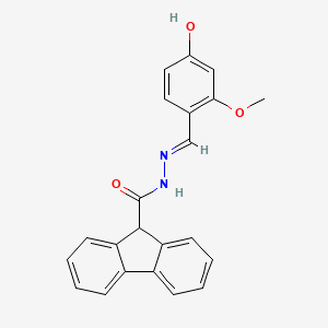 molecular formula C22H18N2O3 B11548756 N'-[(E)-(4-hydroxy-2-methoxyphenyl)methylidene]-9H-fluorene-9-carbohydrazide 