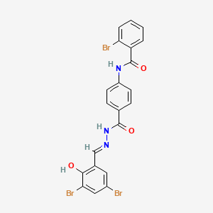 molecular formula C21H14Br3N3O3 B11548759 2-bromo-N-(4-{[(2E)-2-(3,5-dibromo-2-hydroxybenzylidene)hydrazinyl]carbonyl}phenyl)benzamide 