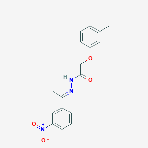 molecular formula C18H19N3O4 B11548802 2-(3,4-dimethylphenoxy)-N'-[(1E)-1-(3-nitrophenyl)ethylidene]acetohydrazide 