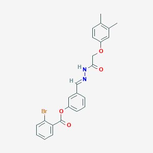 3-[(E)-{2-[(3,4-dimethylphenoxy)acetyl]hydrazinylidene}methyl]phenyl 2-bromobenzoate