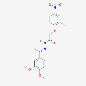 2-(2-bromo-4-nitrophenoxy)-N'-[(1E)-1-(3,4-dimethoxyphenyl)ethylidene]acetohydrazide