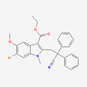 ethyl 6-bromo-2-(2-cyano-2,2-diphenylethyl)-5-methoxy-1-methyl-1H-indole-3-carboxylate