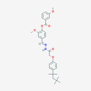 2-methoxy-4-[(E)-(2-{[4-(2,4,4-trimethylpentan-2-yl)phenoxy]acetyl}hydrazinylidene)methyl]phenyl 3-methoxybenzoate