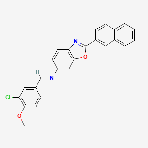 N-[(E)-(3-chloro-4-methoxyphenyl)methylidene]-2-(naphthalen-2-yl)-1,3-benzoxazol-6-amine