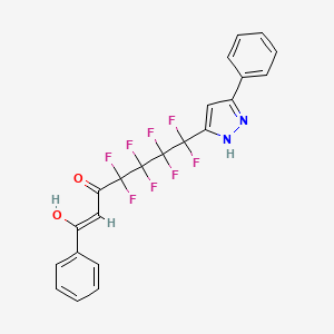 (2Z)-4,4,5,5,6,6,7,7-octafluoro-3-hydroxy-1-phenyl-7-(3-phenyl-1H-pyrazol-5-yl)hept-2-en-1-one