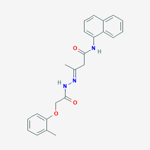 (3E)-3-{2-[(2-methylphenoxy)acetyl]hydrazinylidene}-N-(naphthalen-1-yl)butanamide