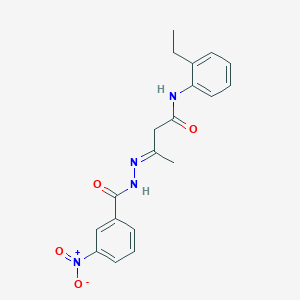 molecular formula C19H20N4O4 B11548913 N-(2-Ethylphenyl)-3-[(3-nitrobenzoyl)hydrazono]butyramide 