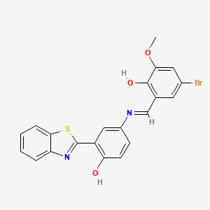 2-[(Z)-{[3-(1,3-benzothiazol-2-yl)-4-hydroxyphenyl]imino}methyl]-4-bromo-6-methoxyphenol