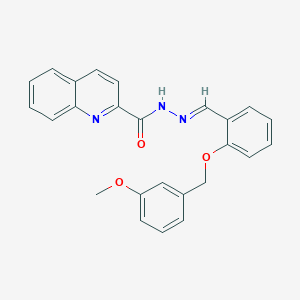 molecular formula C25H21N3O3 B11548920 N'-[(E)-{2-[(3-methoxybenzyl)oxy]phenyl}methylidene]quinoline-2-carbohydrazide 