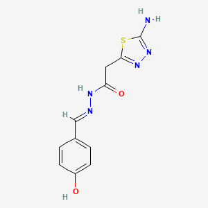 molecular formula C11H11N5O2S B11548924 2-(5-amino-1,3,4-thiadiazol-2-yl)-N'-[(E)-(4-hydroxyphenyl)methylidene]acetohydrazide 