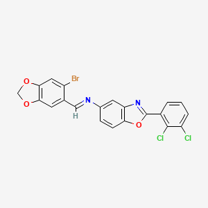 N-[(E)-(6-bromo-1,3-benzodioxol-5-yl)methylidene]-2-(2,3-dichlorophenyl)-1,3-benzoxazol-5-amine