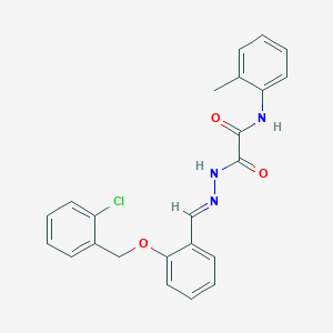 molecular formula C23H20ClN3O3 B11548948 2-[(2E)-2-{2-[(2-chlorobenzyl)oxy]benzylidene}hydrazinyl]-N-(2-methylphenyl)-2-oxoacetamide 