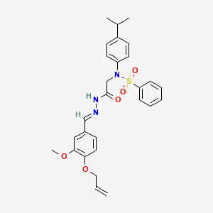 N-({N'-[(E)-[3-Methoxy-4-(prop-2-EN-1-yloxy)phenyl]methylidene]hydrazinecarbonyl}methyl)-N-[4-(propan-2-YL)phenyl]benzenesulfonamide