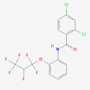 molecular formula C16H9Cl2F6NO2 B11549002 2,4-dichloro-N-[2-(1,1,2,3,3,3-hexafluoropropoxy)phenyl]benzamide 