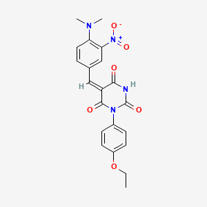 (5E)-5-[4-(dimethylamino)-3-nitrobenzylidene]-1-(4-ethoxyphenyl)pyrimidine-2,4,6(1H,3H,5H)-trione