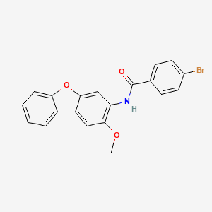 molecular formula C20H14BrNO3 B11549019 4-bromo-N-(2-methoxydibenzo[b,d]furan-3-yl)benzamide 