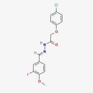 2-(4-chlorophenoxy)-N'-[(E)-(3-iodo-4-methoxyphenyl)methylidene]acetohydrazide