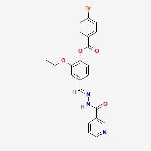 2-ethoxy-4-{(E)-[2-(pyridin-3-ylcarbonyl)hydrazinylidene]methyl}phenyl 4-bromobenzoate