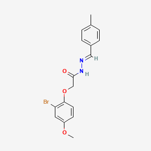 2-(2-bromo-4-methoxyphenoxy)-N'-[(E)-(4-methylphenyl)methylidene]acetohydrazide