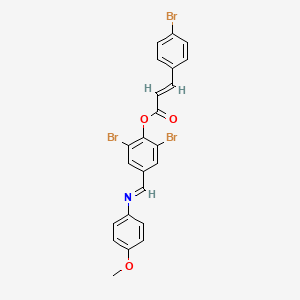 2,6-Dibromo-4-[(E)-[(4-methoxyphenyl)imino]methyl]phenyl (2E)-3-(4-bromophenyl)prop-2-enoate