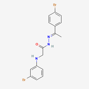 molecular formula C16H15Br2N3O B11549188 2-[(3-Bromophenyl)amino]-N'-[(1E)-1-(4-bromophenyl)ethylidene]acetohydrazide 