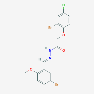 molecular formula C16H13Br2ClN2O3 B11549197 2-(2-bromo-4-chlorophenoxy)-N'-[(E)-(5-bromo-2-methoxyphenyl)methylidene]acetohydrazide 