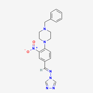 N-{(E)-[4-(4-benzylpiperazin-1-yl)-3-nitrophenyl]methylidene}-4H-1,2,4-triazol-4-amine