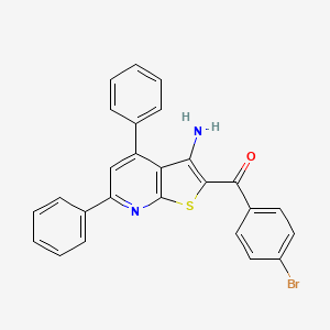 molecular formula C26H17BrN2OS B11549208 (3-Amino-4,6-diphenylthieno[2,3-b]pyridin-2-yl)(4-bromophenyl)methanone 