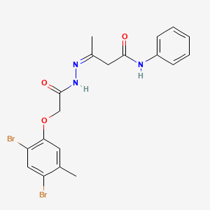 (3Z)-3-{2-[(2,4-dibromo-5-methylphenoxy)acetyl]hydrazinylidene}-N-phenylbutanamide