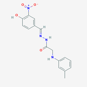 molecular formula C16H16N4O4 B11549289 N'-[(E)-(4-Hydroxy-3-nitrophenyl)methylidene]-2-[(3-methylphenyl)amino]acetohydrazide 