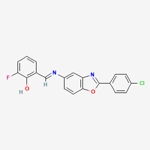 2-[(E)-{[2-(4-chlorophenyl)-1,3-benzoxazol-5-yl]imino}methyl]-6-fluorophenol