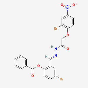 4-bromo-2-[(E)-{2-[(2-bromo-4-nitrophenoxy)acetyl]hydrazinylidene}methyl]phenyl benzoate